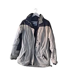 Columbia Womens Beige & Gray Long Sleeve Parka - Size M